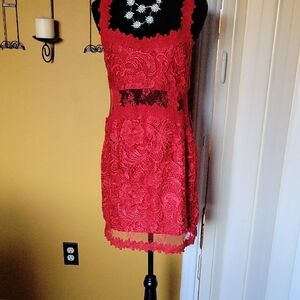VENUS Scarlet Lace Mini Dress